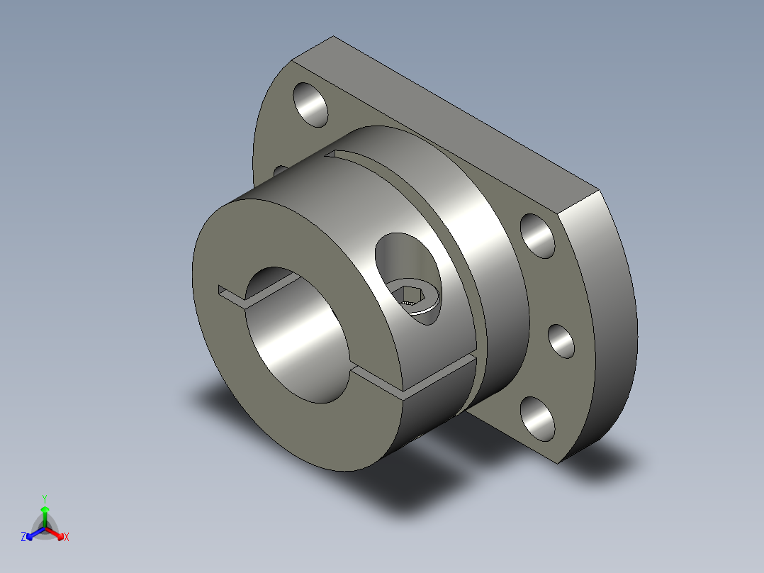 GBR11-D20支撑座YIHEDA正等轴测图