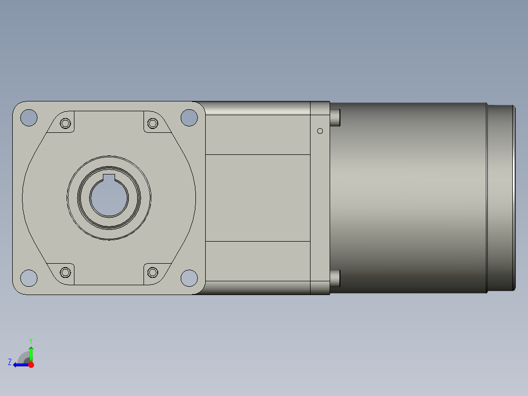 80AC(25W)微型交流齿轴组合型电机80YS25WGV11-80GK3H右视图