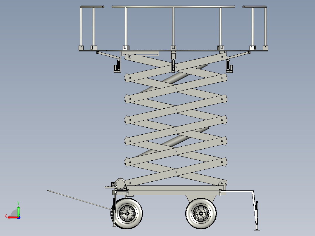 无线遥控登高平台检修作业车后视图