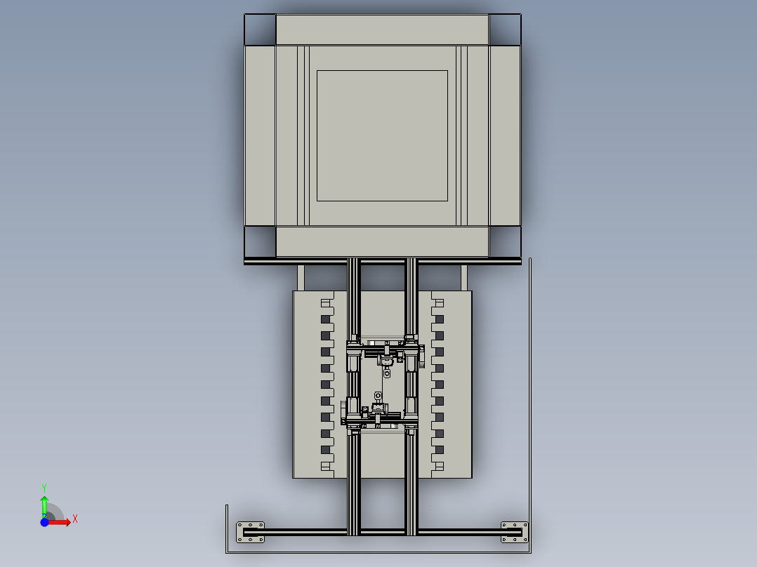 简易的窗帘布料切割装置前视图