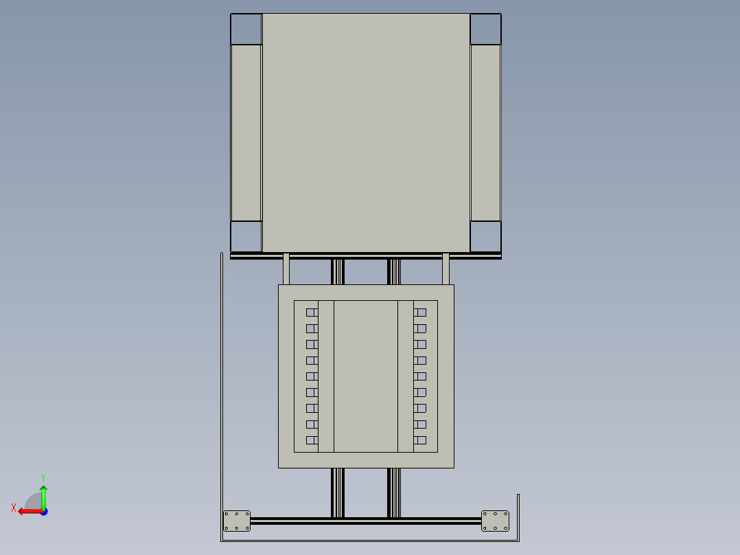 简易的窗帘布料切割装置后视图