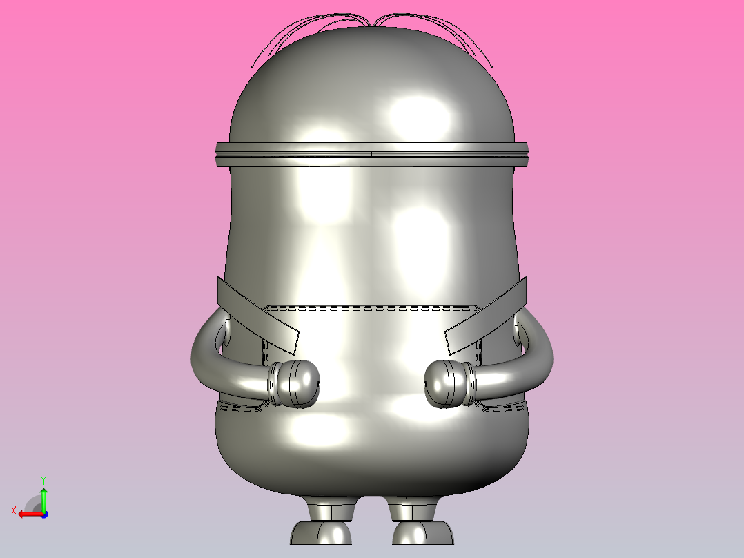 小黄人模型后视图