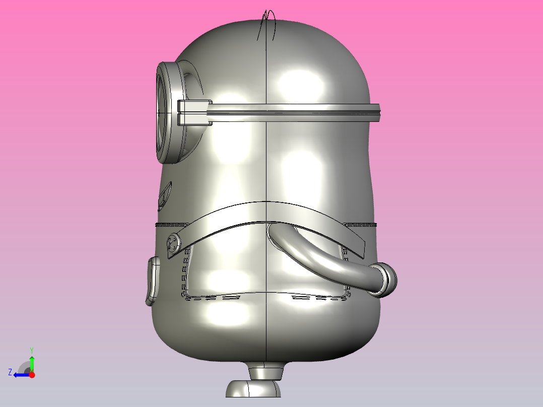 小黄人模型右视图