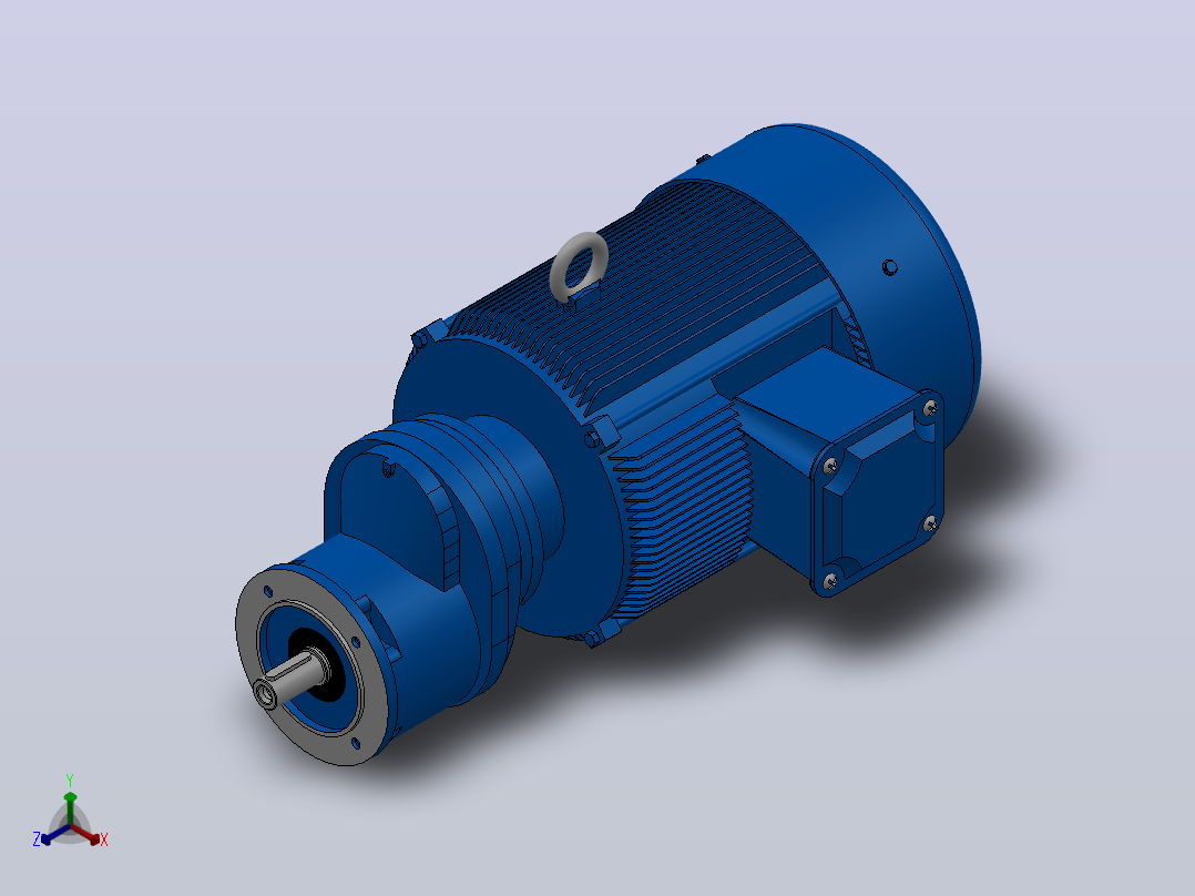 RXF67法兰轴伸式安装斜齿轮减速机RX67-Y5.5-4P-132S-M1-0°-Φ160主视图