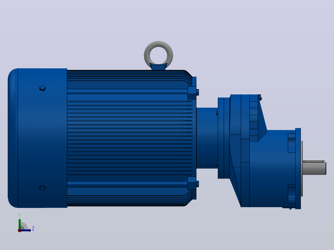 RXF67法兰轴伸式安装斜齿轮减速机RX67-Y5.5-4P-132S-M1-0°-Φ160左视图