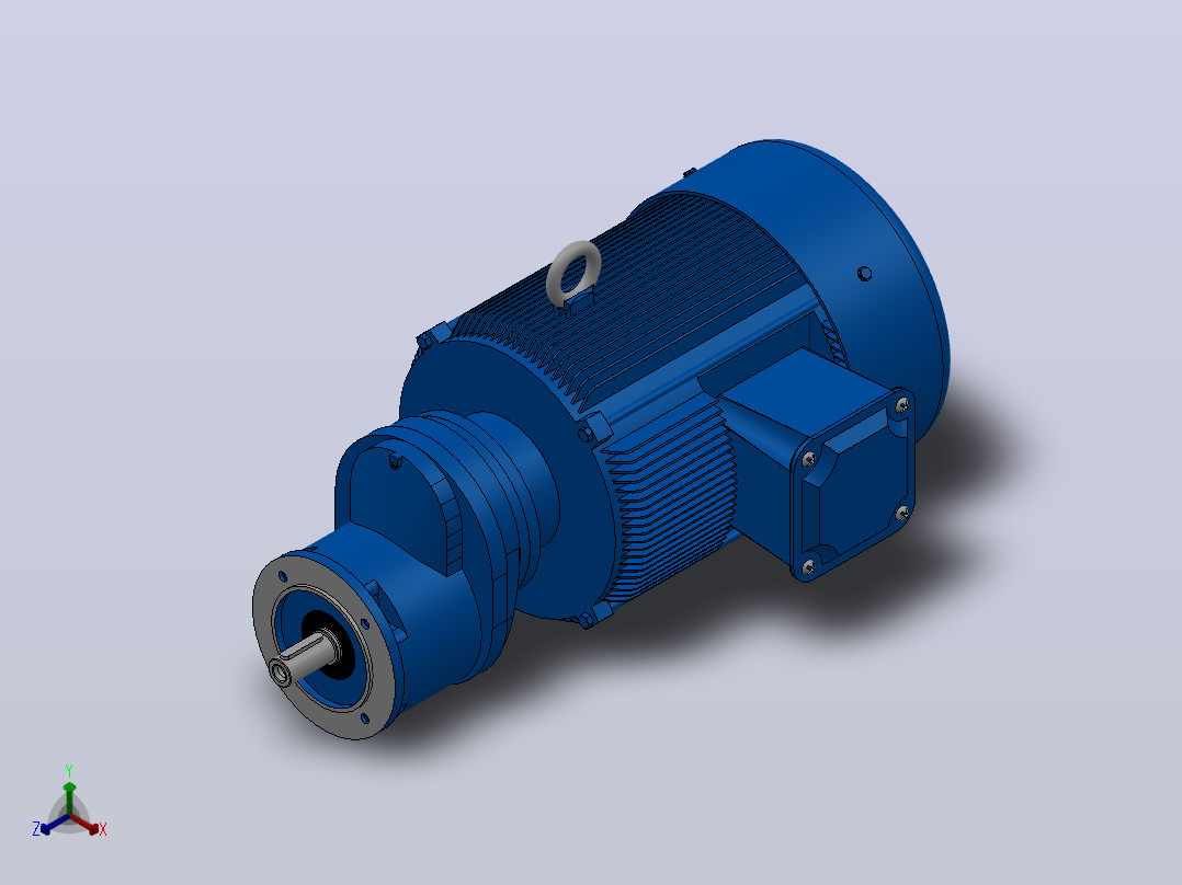 RXF67法兰轴伸式安装斜齿轮减速机RX67-Y5.5-4P-132S-M1-0°-Φ160正等轴测图