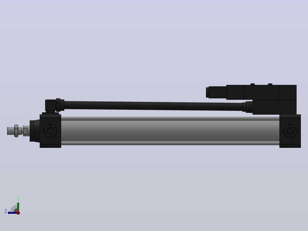 10A-5(V)系列带阀气缸(带阀型通电时推式)[10A-5(V) (Ⅱ) SD 40 B 300 A 5]右视图
