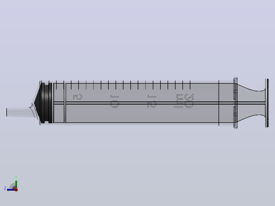 Plastipak 20ml毫升注射器右视图