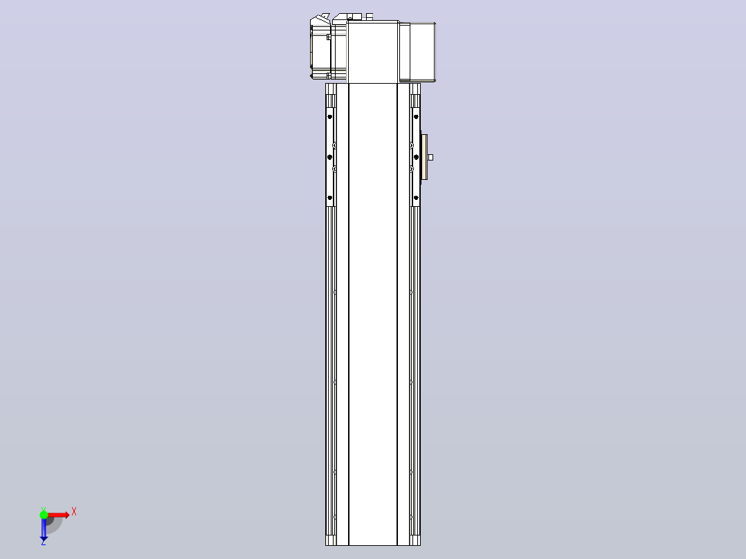 皮带直线轴半封闭可选导轨TPA-HNB-105D-90-L300-LP-Y-P20-N3俯视图