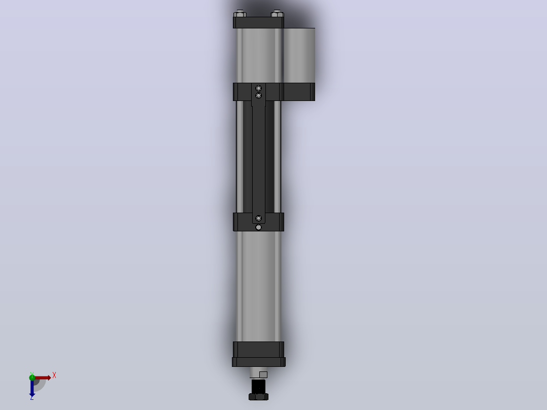 MPTF-5T系列快速型[MPTF-80-200-5-5T-M1-S1-0°]气压增压缸俯视图
