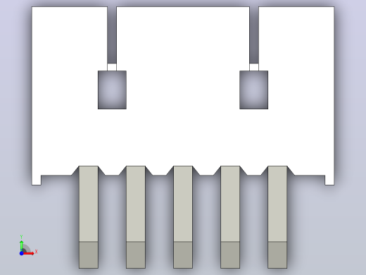 短款型直插头JST connector 1x5  P1.25mm thru hole wafer A2 v7前视缩略图