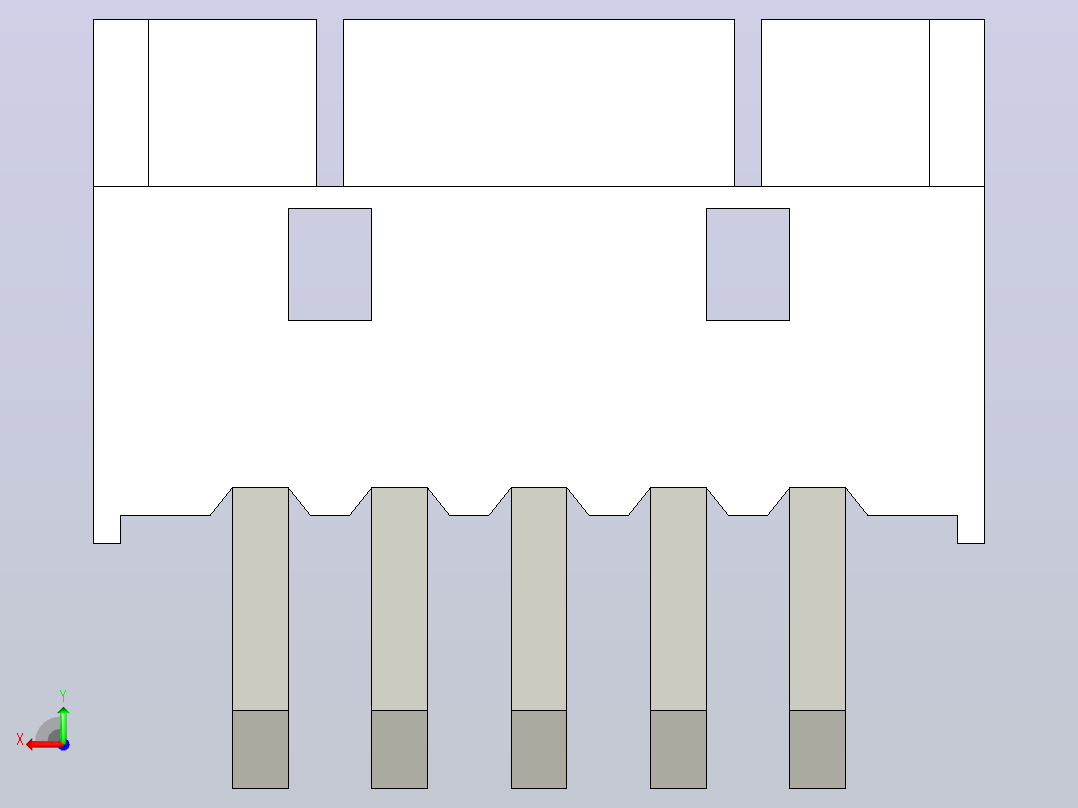 短款型直插头JST connector 1x5  P1.25mm thru hole wafer A2 v7后视图