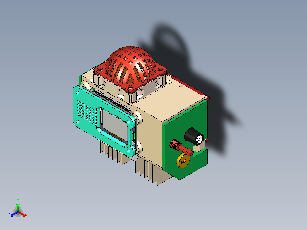 MQTT 供电风扇 V3正等轴测图