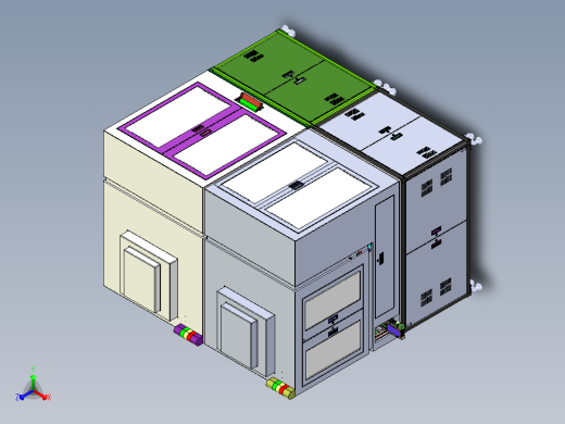 双联机组装贴标机3D图纸 x_t格式正等轴测缩略图
