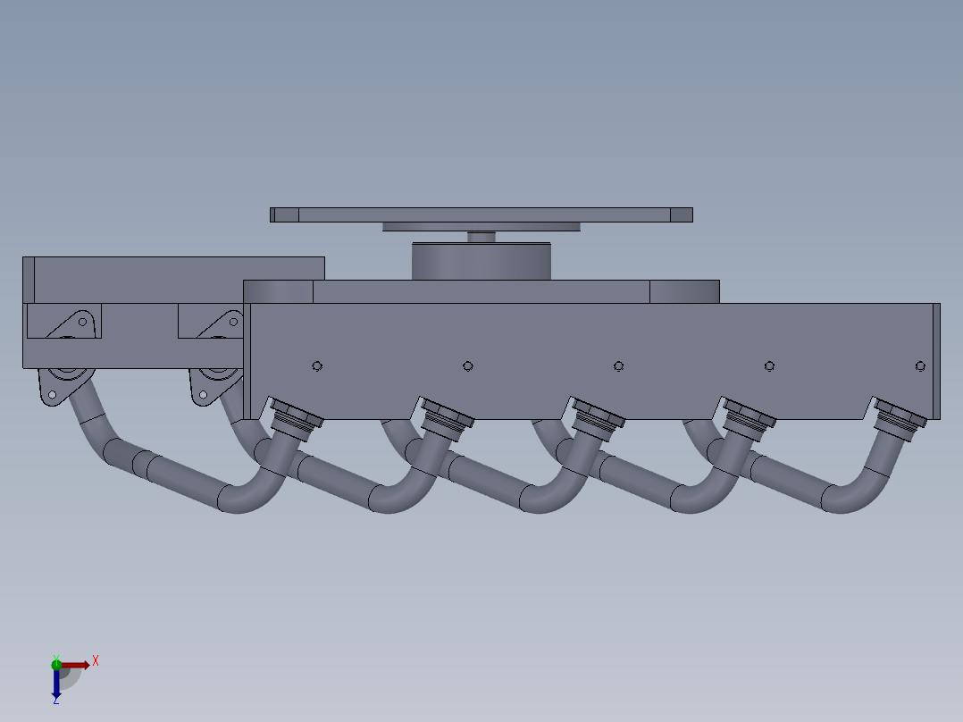 进气连接管组件测焊接工装俯视图