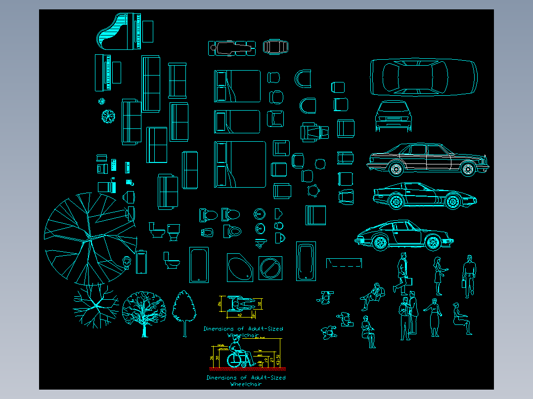 建筑设计及装潢设计常用图块（沙发）