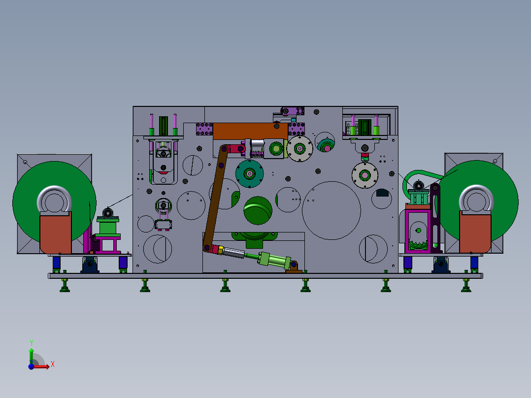滚压机 非标自动化设备3D图纸3D模型1前视图