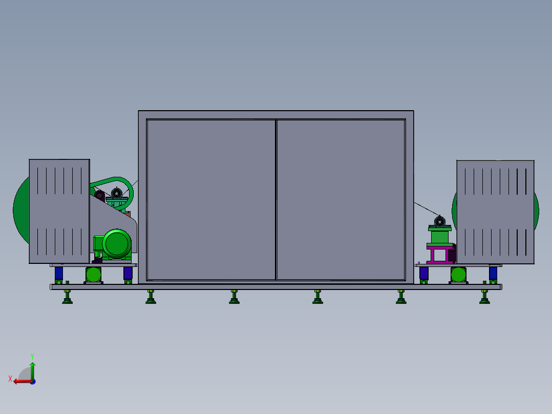 滚压机 非标自动化设备3D图纸3D模型1后视图