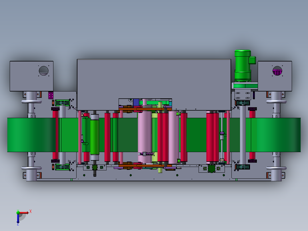 滚压机 非标自动化设备3D图纸3D模型1俯视图