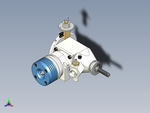 两冲程甲醇发动机3D数模图纸 f3d STEP格式