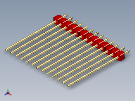 彩色公头100mil（2.54mm）系列-DS1021_red_1x13p_100mil_Type43_rev1.0