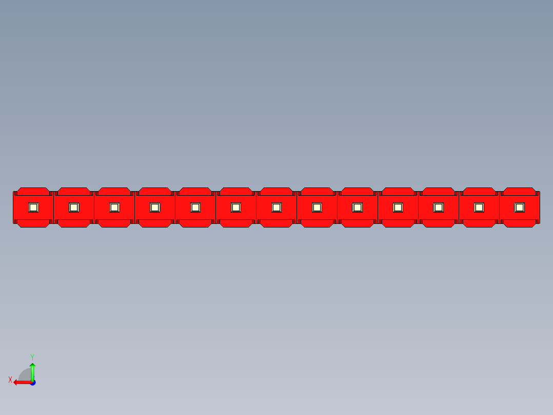 彩色公头100mil（2.54mm）系列-DS1021_red_1x13p_100mil_Type43_rev1.0后视图