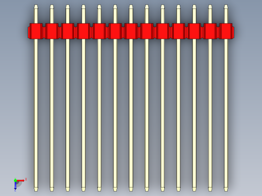 彩色公头100mil（2.54mm）系列-DS1021_red_1x13p_100mil_Type43_rev1.0俯视缩略图