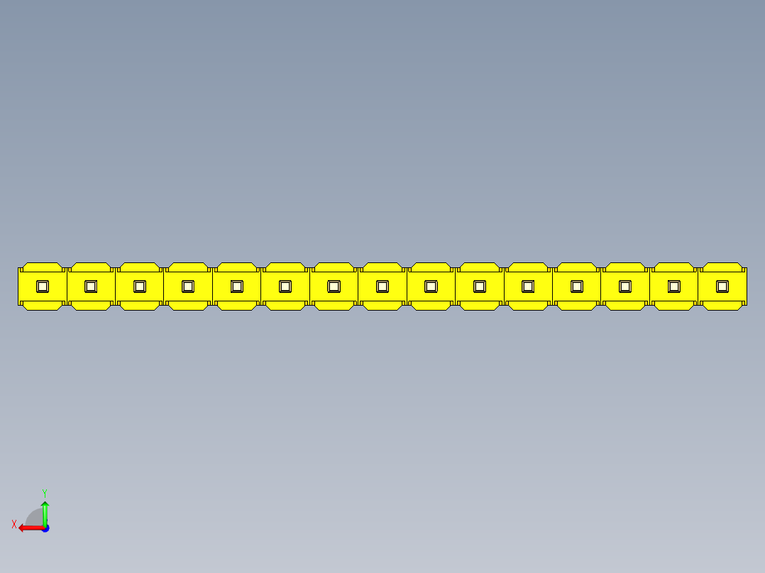 彩色公头100mil（2.54mm）系列-DS1021_yellow_1x15p_100mil_Type19_rev1.0后视图
