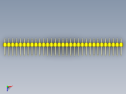 彩色公头100mil（2.54mm）系列-DS1021_yellow_1x31p_100mil_Type1_rev1.0俯视缩略图