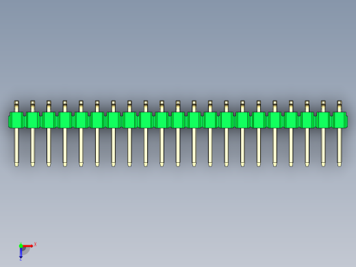 彩色公排针 100mil 2.54mm 系列-DS1022_green_42p_100mil_TypeSMT_rev1.0俯视缩略图