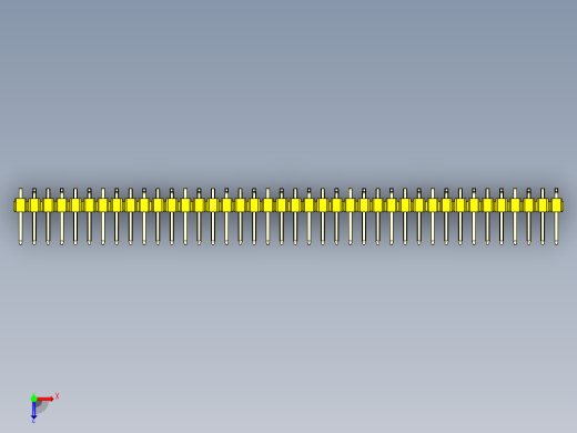彩色公排针 100mil 2.54mm 系列-DS1022_yellow_40p_100mil_Type_SMT_R2_rev1.0俯视缩略图