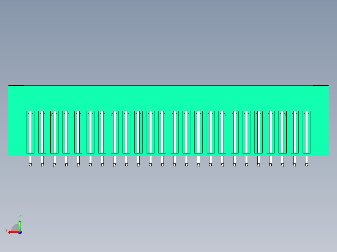 DEGSON 15EDG（公头） 3.81mm 螺钉锁紧，插拔式接线端子 FullPack-15EDGVTM-3.81-48P-14-00AH后视图