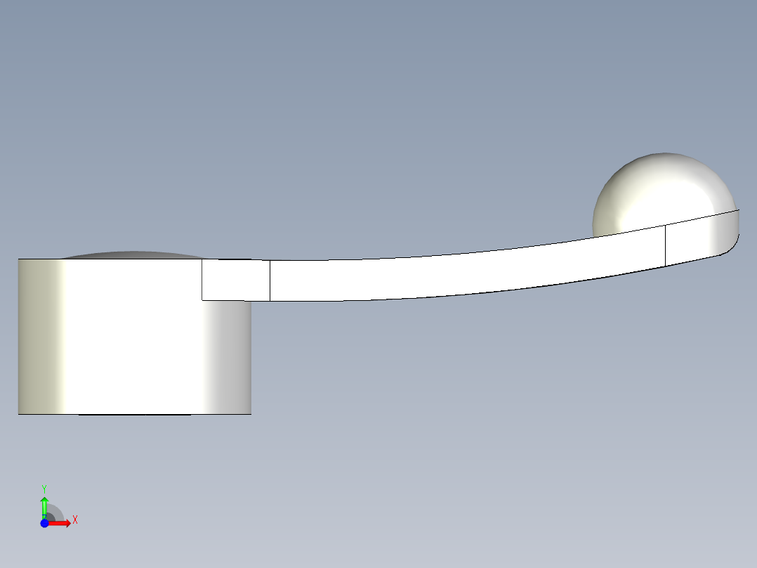 人體工學型把手ELC-3D多系列多零件图纸模型前视图