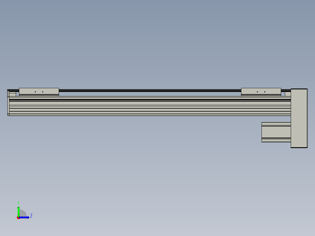 直线模组WG-LHA12-S650-D设计图纸左视图