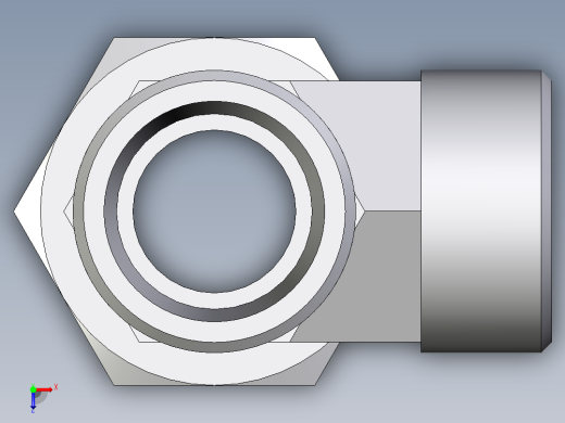卡套式工业通用硬管接头EO_Swivel_nut_run_tee_EL18LOMDCF俯视缩略图