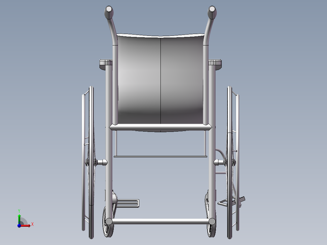 轮椅3D模前视图