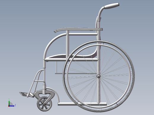 轮椅3D模左视缩略图