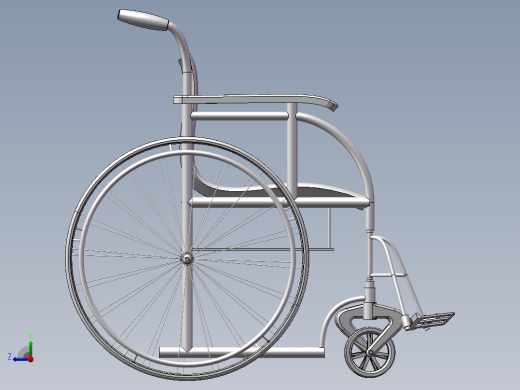 轮椅3D模右视缩略图