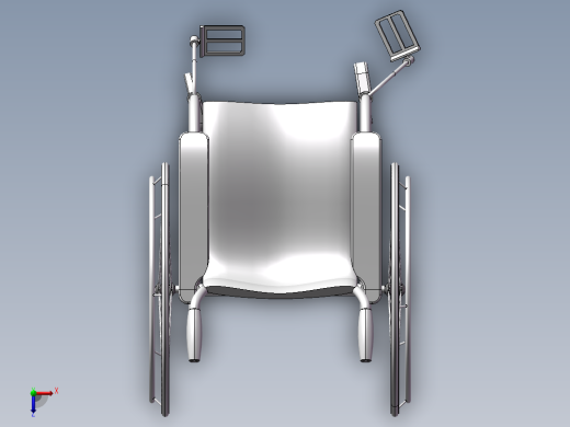 轮椅3D模俯视缩略图
