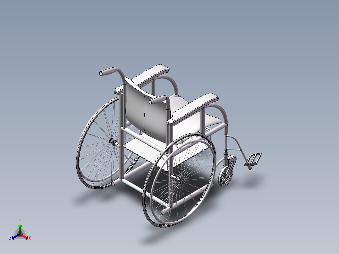 轮椅3D模正等轴测图