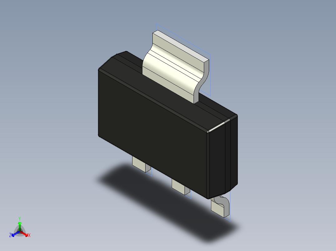 分立半导体元件封装-TO-261AA正等轴测图
