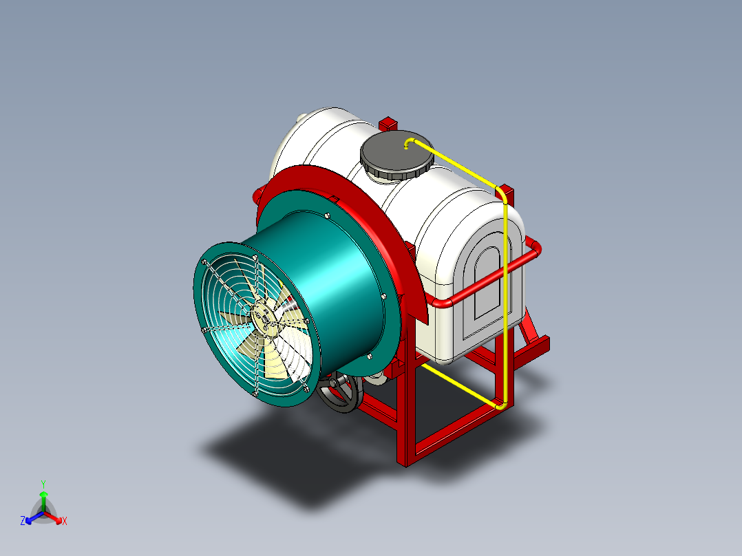 风送式喷雾机正等轴测图