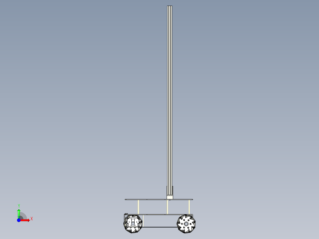 X3麦克纳姆轮小车结构前视图