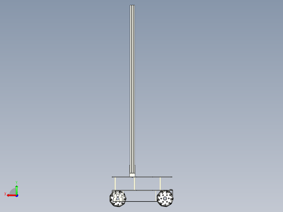 X3麦克纳姆轮小车结构后视图