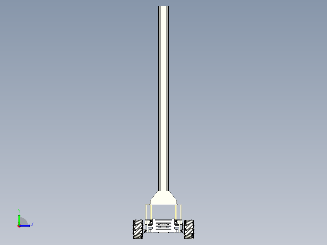 X3麦克纳姆轮小车结构左视图