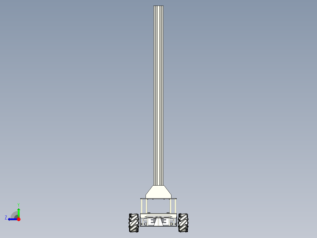 X3麦克纳姆轮小车结构右视图