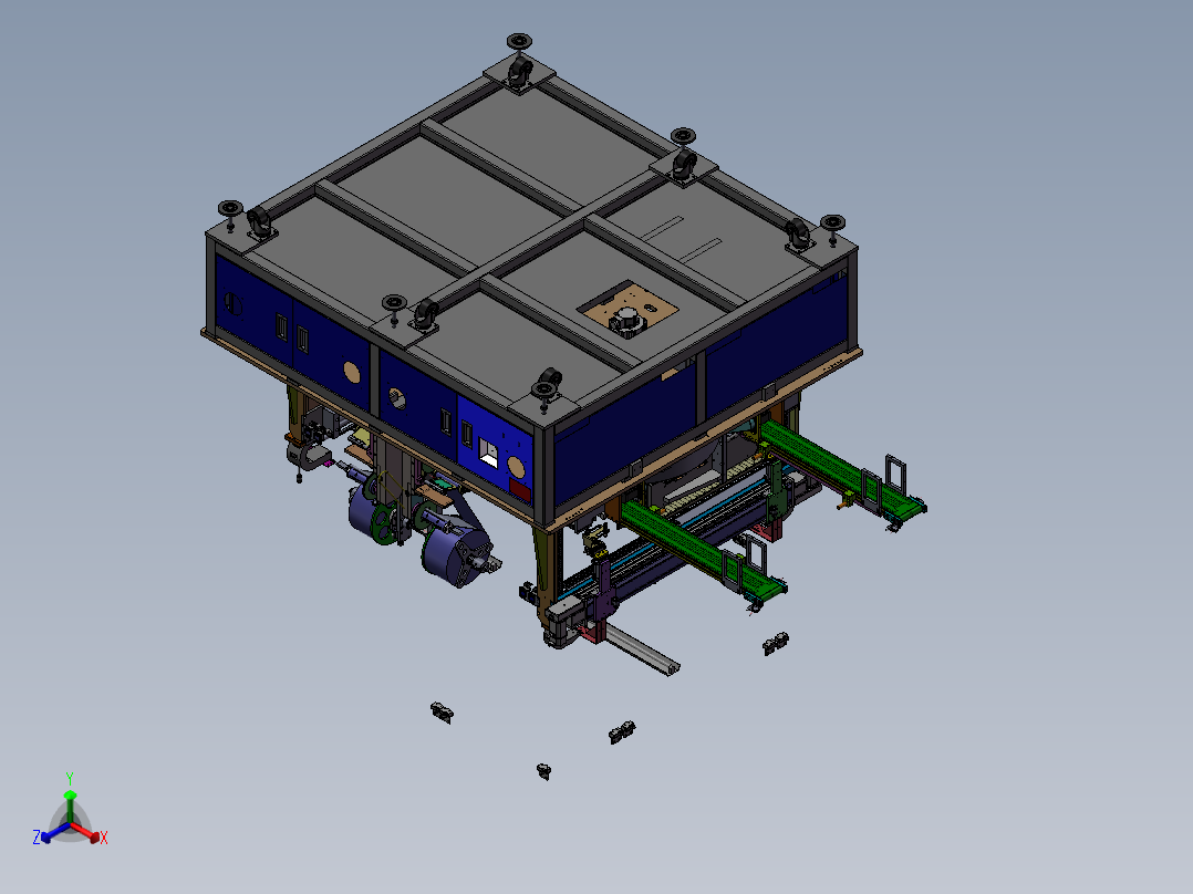 双工位裹头部外围胶纸设备sw18正等轴测图