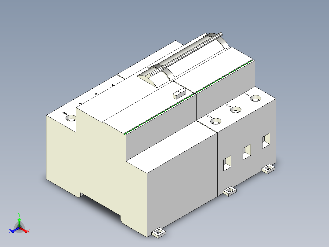 施耐德电气 iC65N 3P组合附件主视图
