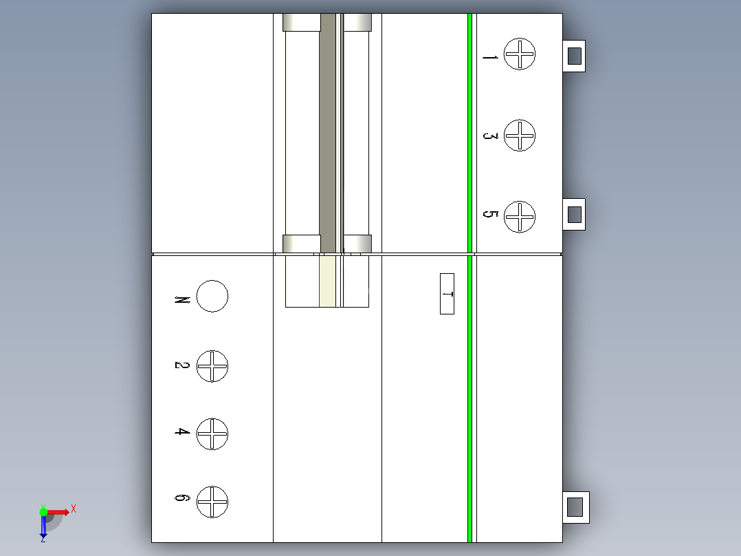 施耐德电气 iC65N 3P组合附件俯视图
