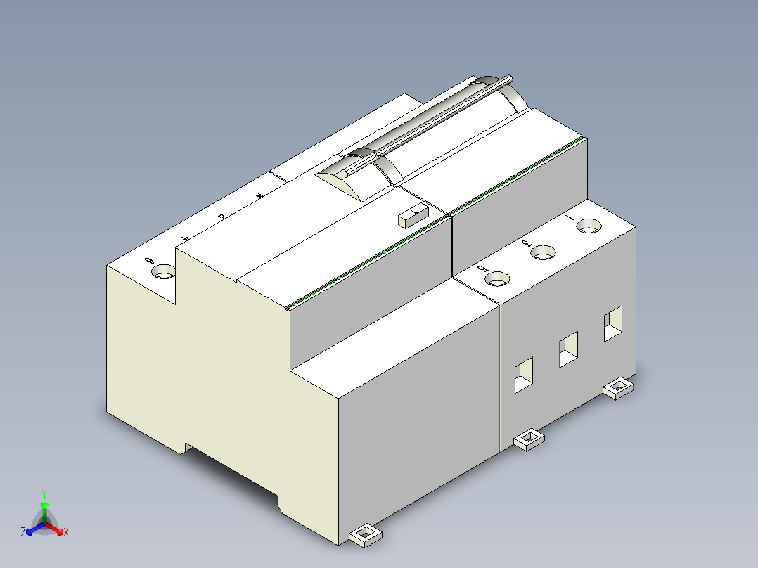 施耐德电气 iC65N 3P组合附件正等轴测图